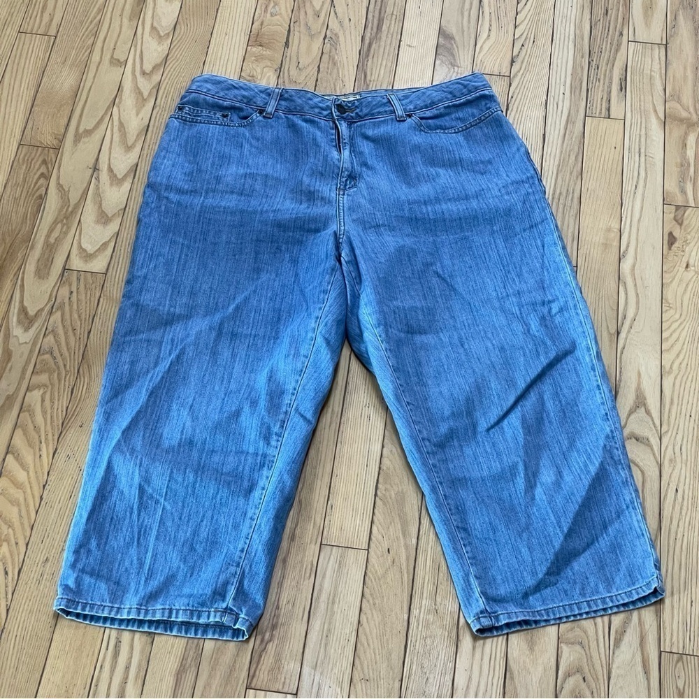 L.L. Bean Classic Straight Fit‎ Capri Womens Jeans Sz 16 Blue